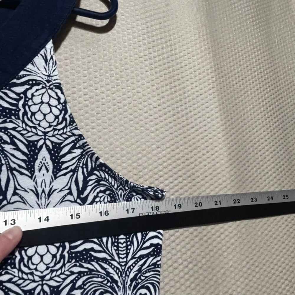 Tommy Bahama Pineapple Print Dress Womens Medium Navy White Sleeveless Mini - Picture 7 of 9